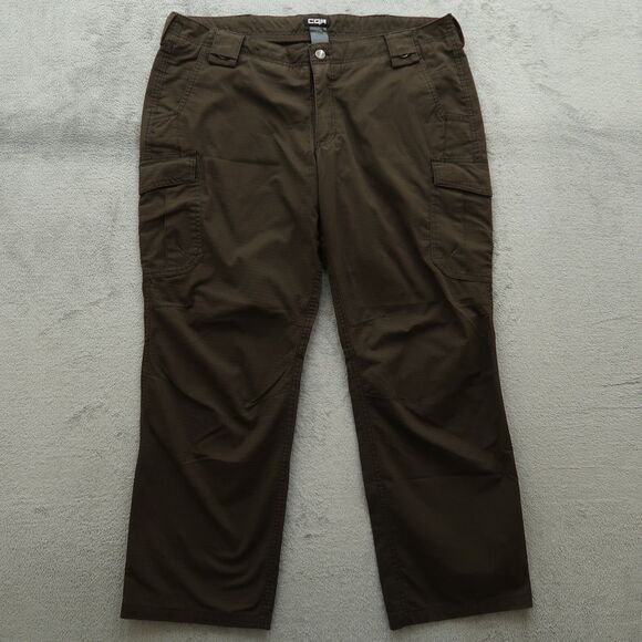 CQR Tactical Pants Women's Size 16R Brown Mid-Rise Cargo Straight 30" Inseam - Picture 1 of 15